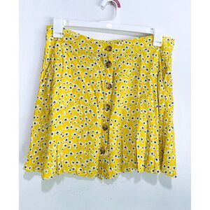 Joe by Joe benbasset summer mini skirt Y2K button up floral yellow women XL